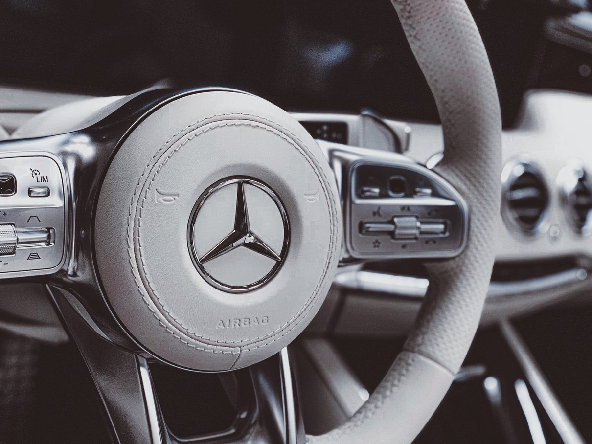 Gray Mercedes-Benz Steering Wheel